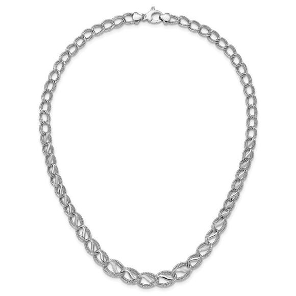 Kazi Luxury 14K White Gold Diamond Cut Necklace - Picture 5 of 6